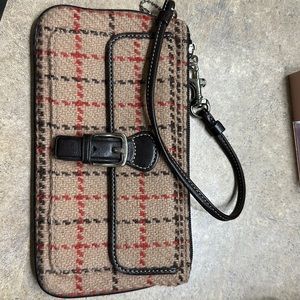 Plaid coach wristlet